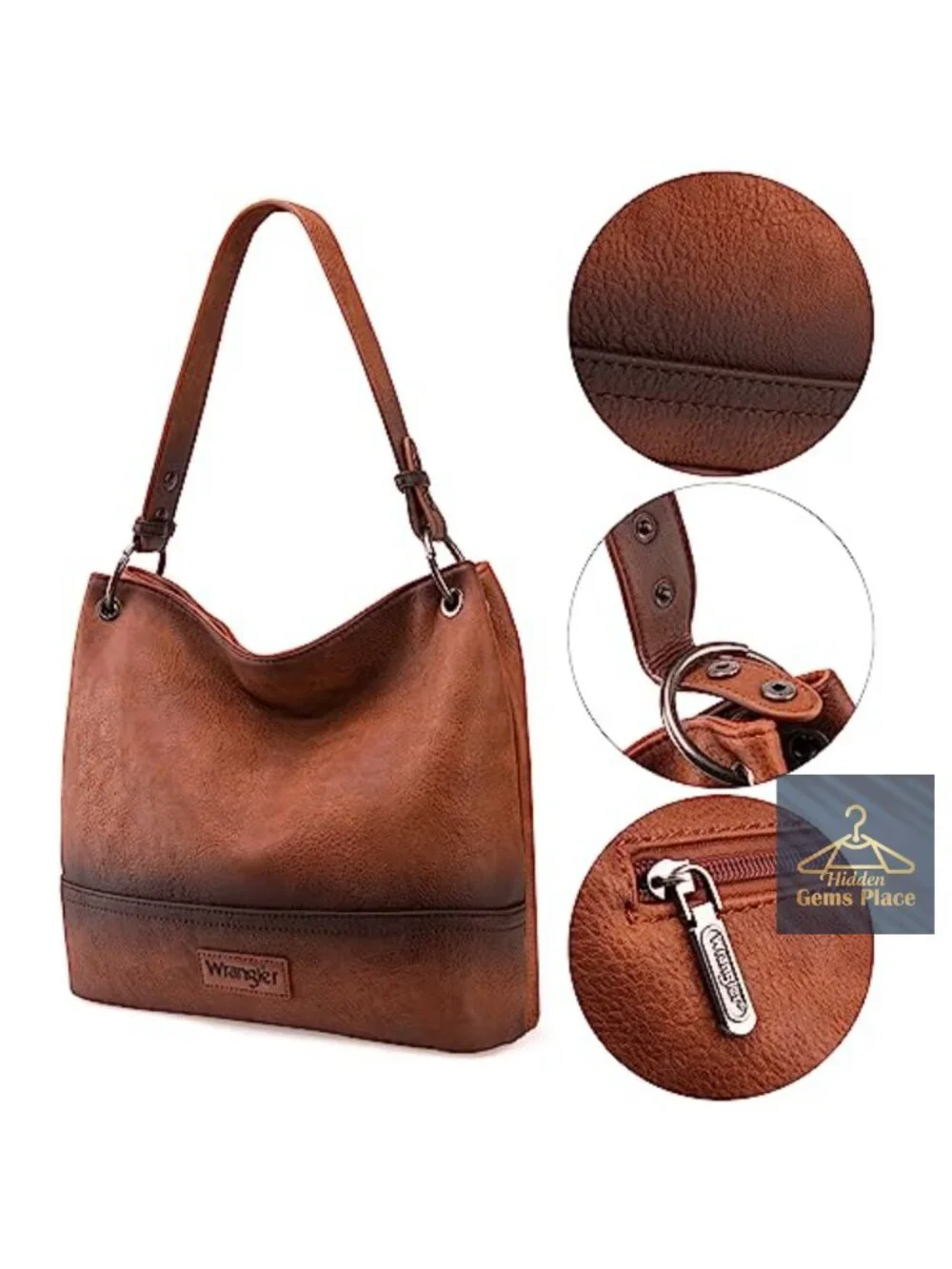 Vegan Leather Hobo Bag Top Handle Shoulder Purse with Detachable Strap
